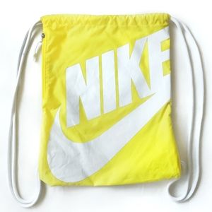 SOLD - Nike yellow drawstring bag